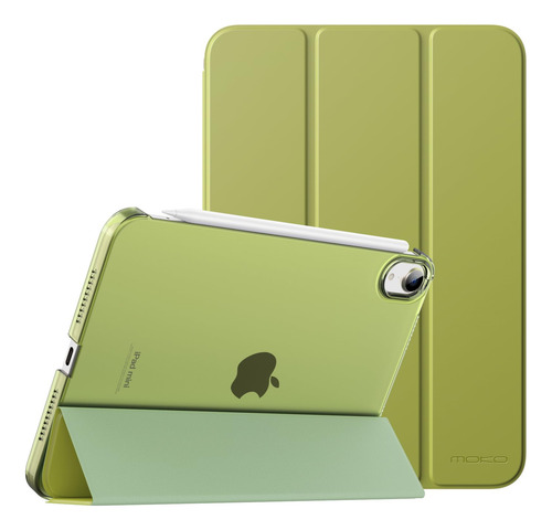Funda Delgada Ipad Mini 7 Y 6 8.3 Pulgadas Con Soporte Verde Helecho Salvaje