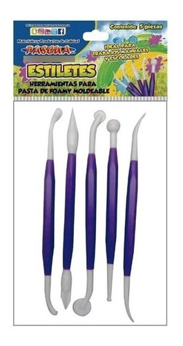 Estique Estilite Plastico Para Moldear  Pascua Violeta 5pzas