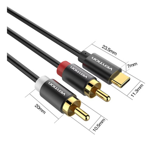 Cable Tipo C A Doble Rca Para Equipos De Audio 1.5m.