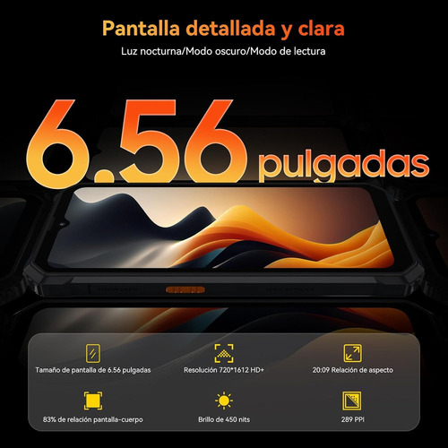 A Rugged Phones Unlocked, 2024 Blackview Bv6200 Waterproof Rugged Smartphone, 13000mah Battery 18w Fast Charge, Android 13, 4gb+64gb/2tb Expand