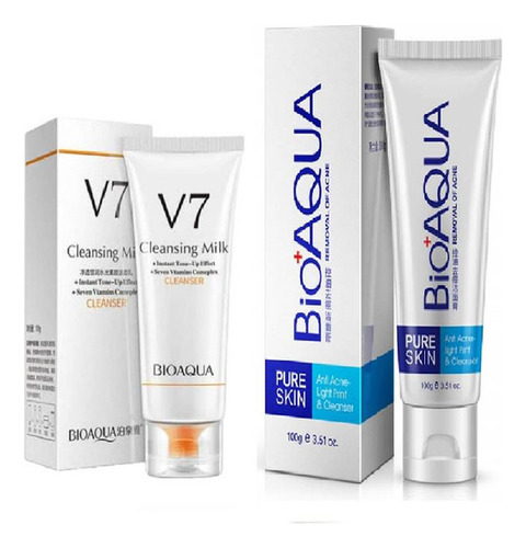 Limpiador Facial V7 + Gel Limpiador Anti-acné - Bioaqua