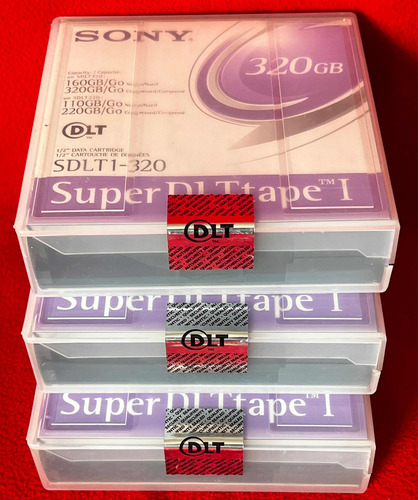 Lote 3 Sony Super Dlt Tape I 320 Gb Sdlt1-320 Original Sello (Usado)