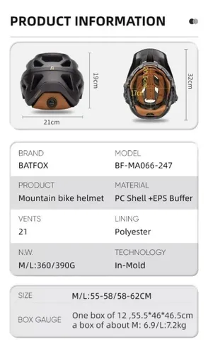 Casco Ultraligero Batfox Para Bicicleta De Montaña