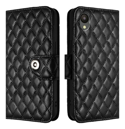 Funda De Flip Con Textura Romboidal Para Samsung, Con Correa