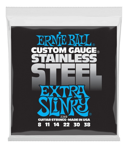 Ernie Ball 2249 Jgo Cuerdas Guitarra Elec Extra Slinky 8-38