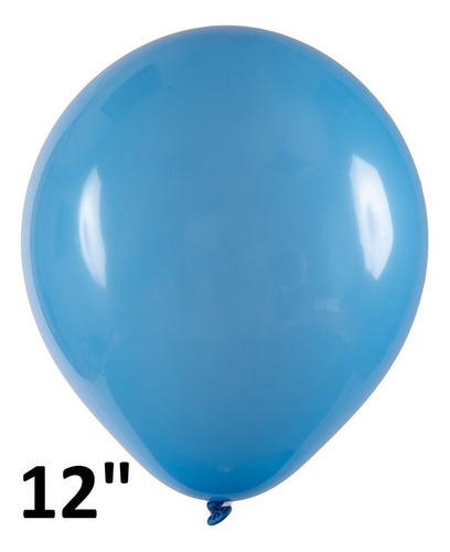 Balão Redondo 12 Diversas Cores 24 Unid Art Latex Cor Azul-celeste