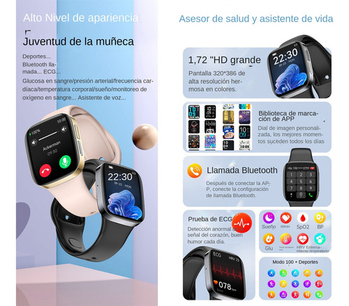 Reloj Inteligente De Azúcar En Sangre Para Hombres Y Mujeres