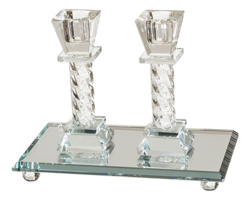 Masoret Juego Candelabro Cristal Moderno: 2 Elegante Par 6.9