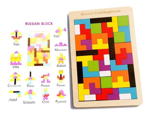 Juguete Didáctico Educativo Madera Ligera Tangram Tetris