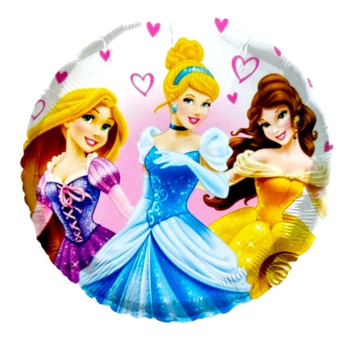 Pack 12 Globos Metalicos Princesas Disney 23cm