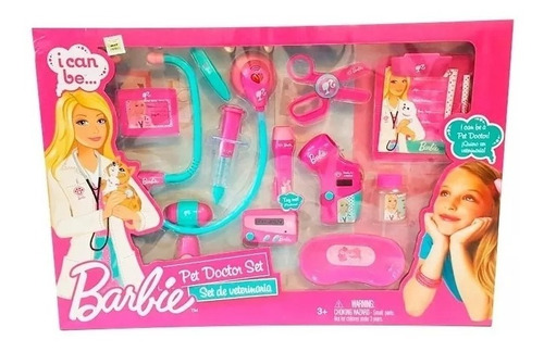 Barbie Set Veterinaria En Caja Grande 12 Accesorios I Can Be