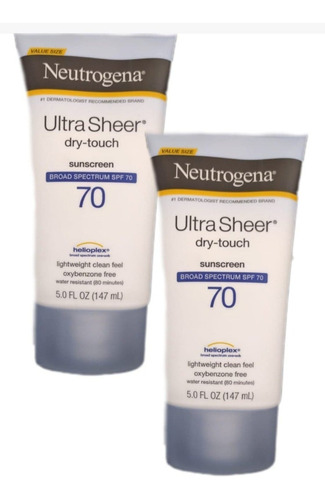 2x Neutrogena Ultra Sheer Dry-touch Solar Spf 70 Value Size