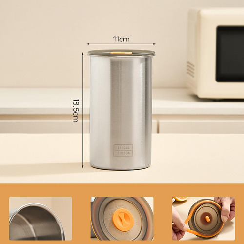 Recipiente Para Café, Tarro Sellado Para Café En 1400 Ml