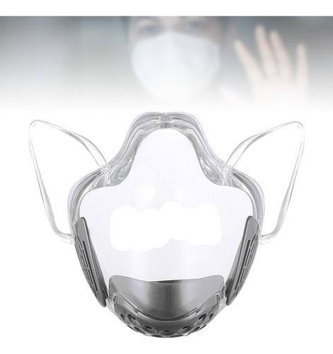 2x Mascarilla Facial Transparente Que Cubre La Boca Y La