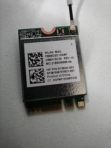 Tarjeta De Red Wi-fi + Bluetooth Realtek P/n: 915620-001 (Usado)
