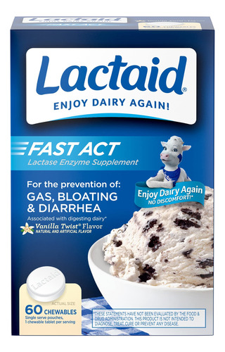 Suplemento Lactaid Fast Act, 300450930606, Masticables, Vain