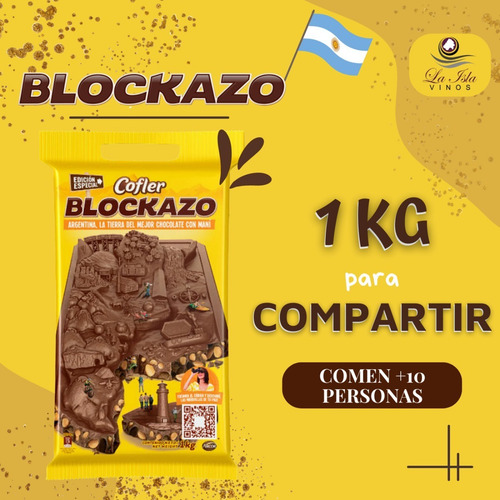 Imagen 2 de 10 de Chocolate Cofler Blockazo X 1 Kg. - Envíos