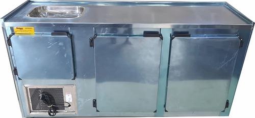 Balcão Refrigerado De Encosto 2.00 Em Aço Com Cuba 220V