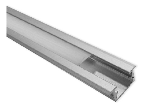 Perfil Aluminio Difusor Plano Opal Cinta Led Embutir 17x8mm