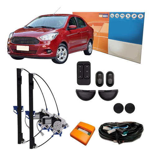 Kit Vidro Elétrico Novo Ford Ka 2017 18 19 Traseiro