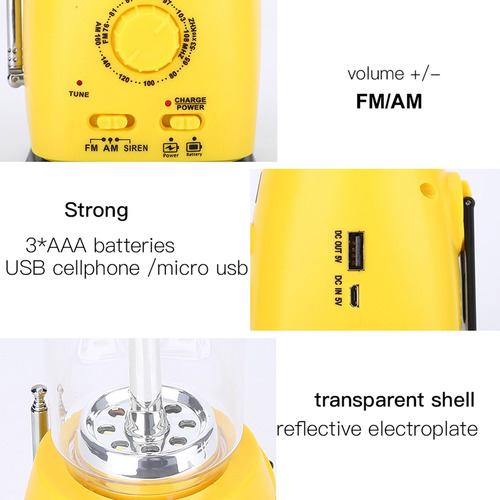 Lámpara De Antorcha De Linterna Led Solar De Manivela Manual