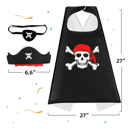 Disfraz De Pirata Con Dibujos Animados De Riorand, Capas De