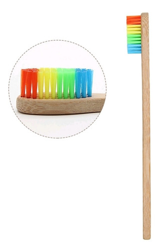 Escova De Dentes De Bambu Com Fibra Flexível Ambiental