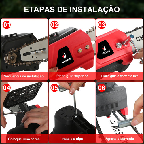 Victool Serrote Elétrico Sem Fio Portátil De 1100w E 21v