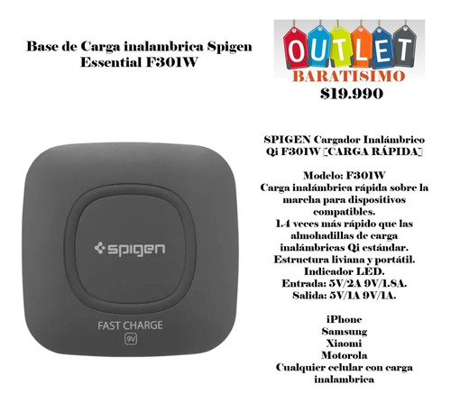 Base De Carga Rapida Inalambrica Spigen Essential F301w