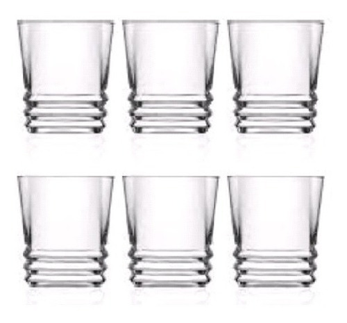 Set De 6 Vasos Para Whisky 315cc Material Vidrio Elg360 Yop