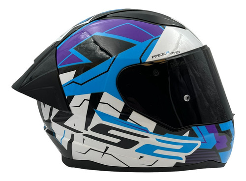 Casco Integral Ls2 Ff353  Racer Black Purple Con 2 Visores