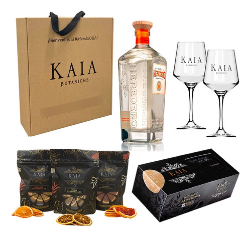 Kit Botanicos Gin Tonic Regalo Heredero N Kaia Copas Premium