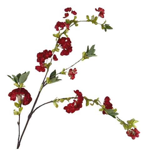 Vara O Rama Artificial Con Flores | Cerezo Rojo | 105cm