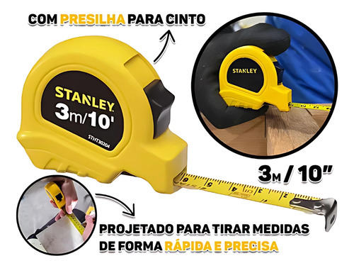 Trena Básica Com Freio Manual 3m/10' Profissional Stanley