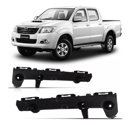 Par Suporte Guia De Parachoque Dianteiro Hilux 2012 A 2015