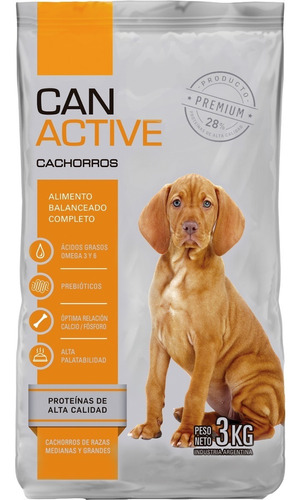 Alimento Canactive Para Perros Cachorros Puppy  X 3 Kg