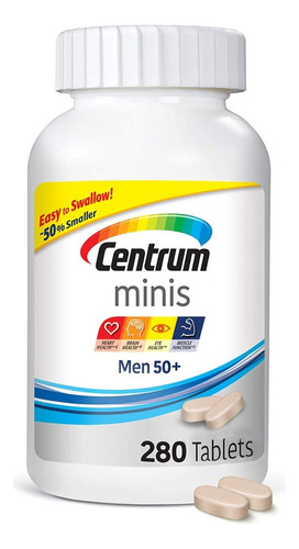 Centrum Mini Hombre 50+ Multivitamina Corazon Cerebro 280cap