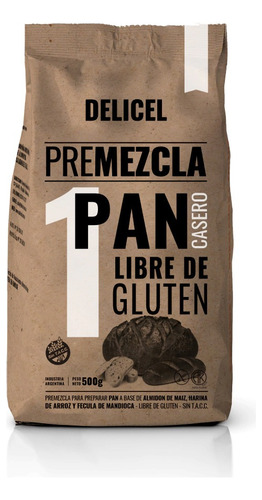 Premezcla Pan Sin Tacc - Delicel - 500 Gr 