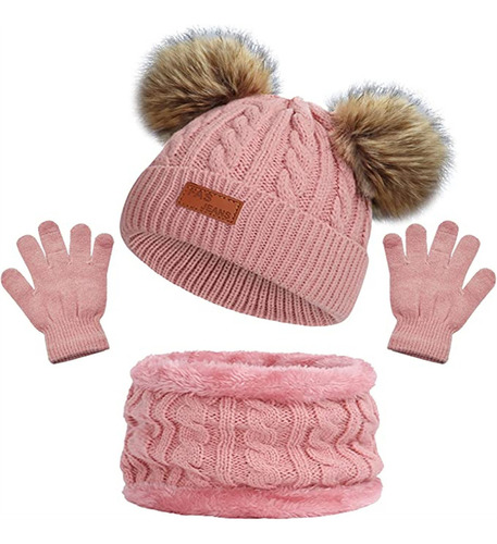 Conjunto De Gorro De Invierno Para Niños, Bufanda Y Guantes