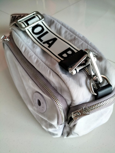 Bimba Y Lola - Bandolera Original. Gris Liso Níquel Blanco (Usado)