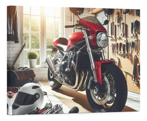 comprar Cuadro Decorativo Canvas Moto Moderna En Garaje Art 135x90