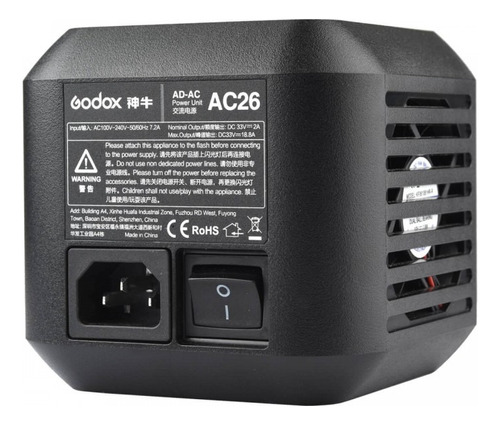 Adaptador Ca Para Flash Exterior Ad600pro Witstro Godox Ac26