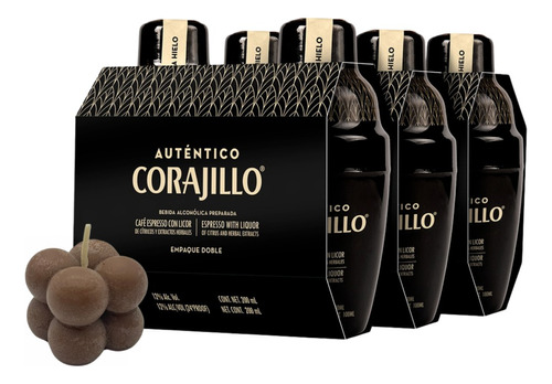 Six Pack Auténtico Corajillo + Vela Con Aroma A Café 