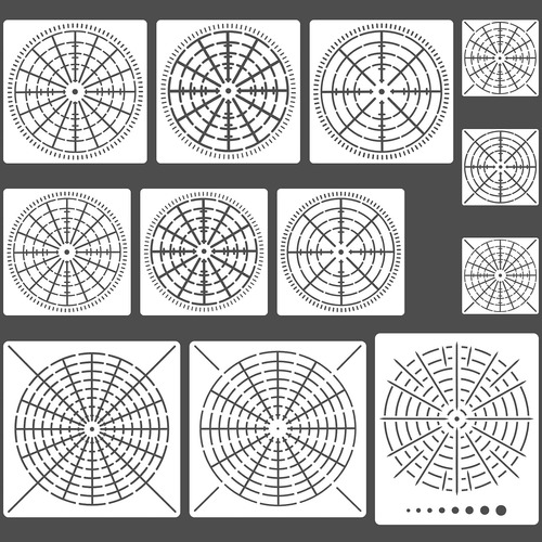 12 Plantillas De Pintura De Puntos De Mandala De 3,5/5,...