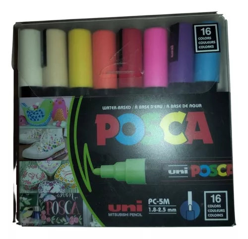 Uni Posca - Rotulador extrafino blanco (PC1M.1), juego de 2 unidades :  Productos de Oficina 