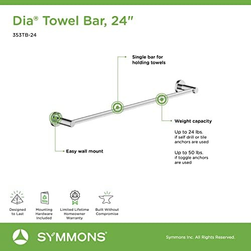 Symmons 353tb-24 Barra Para Toallas De Pared De 24 Pulgadas