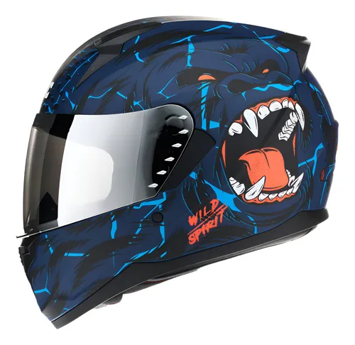 Casco Moto Mac Bass Graficas Visor Simple + Visor Espejado