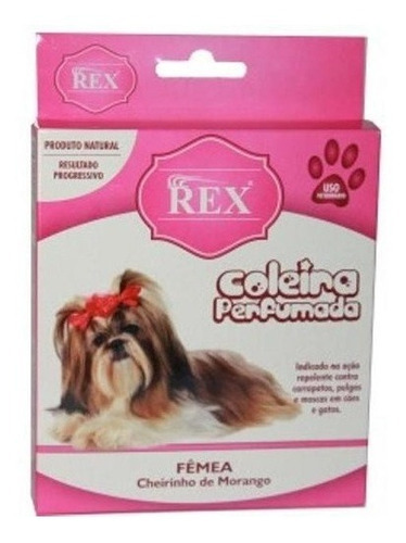 Coleira Anti-pulgas Rex Para Cães - Macho Pequena Cor Rosa