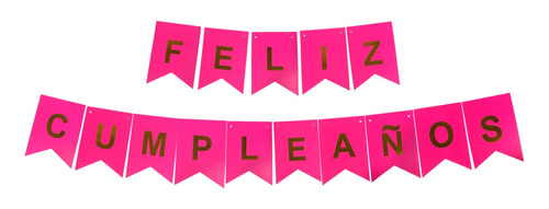 Cartel Banderin Fluo Neon Feliz Cumpleaños Letra Por Letra