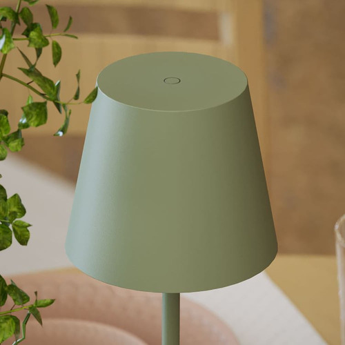 Luminária De Mesa Tina Interlight Abajur Sem Fio Verde Sálvi Cúpula Verde salvia